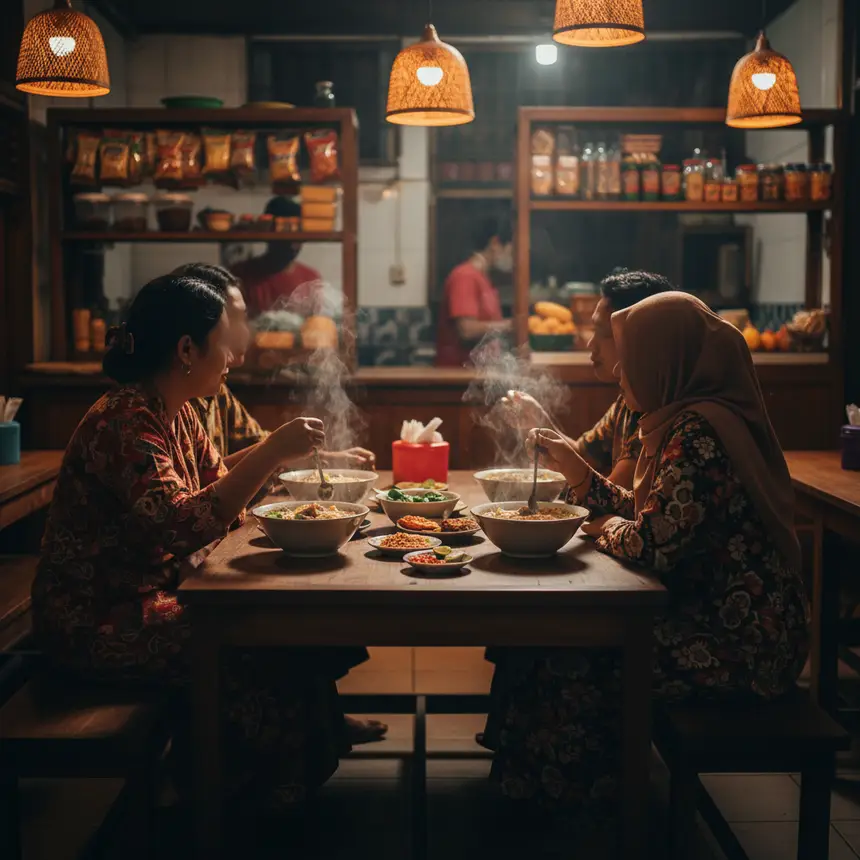 인도네시아 현지 식당 분위기