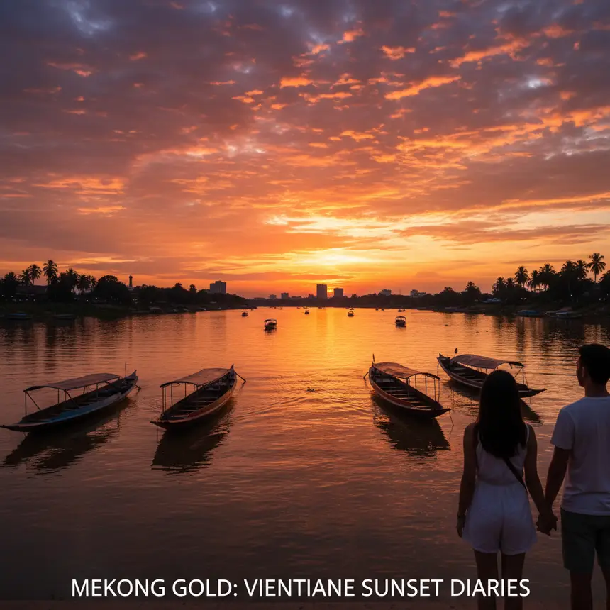 Vientiane Mekong River sunset