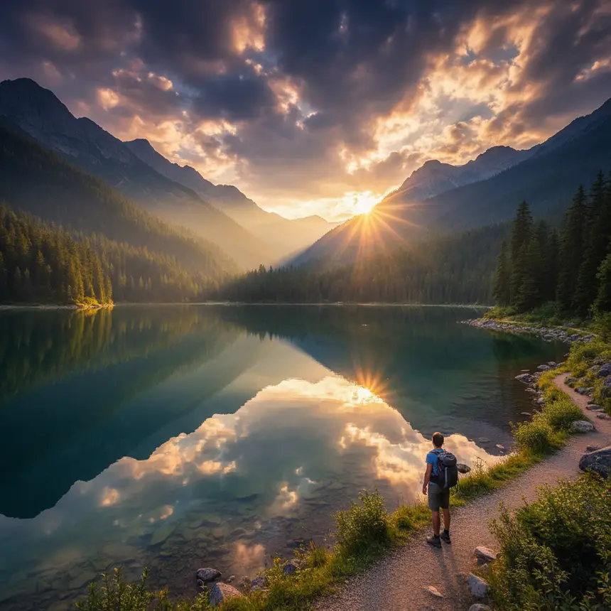 New Zealand lake landscape