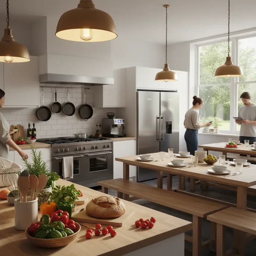 Shared kitchen, travel cost savings