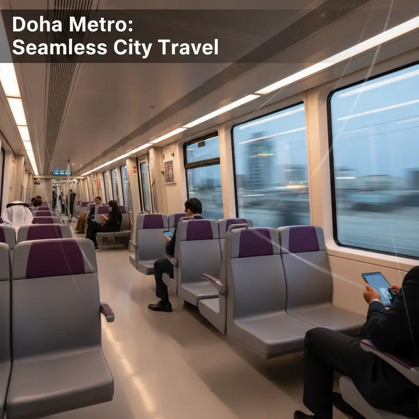 Doha Metro interior, modern train