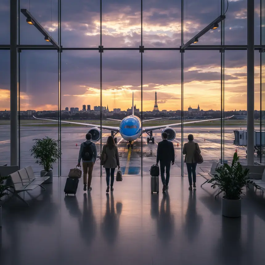 Paris airport arrival