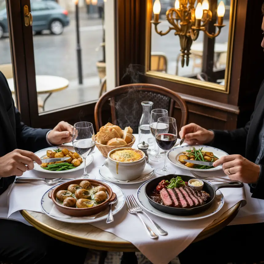 Paris restaurant course meal
