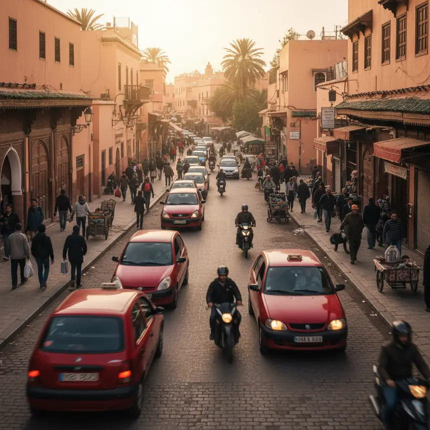 Marrakech street traffic