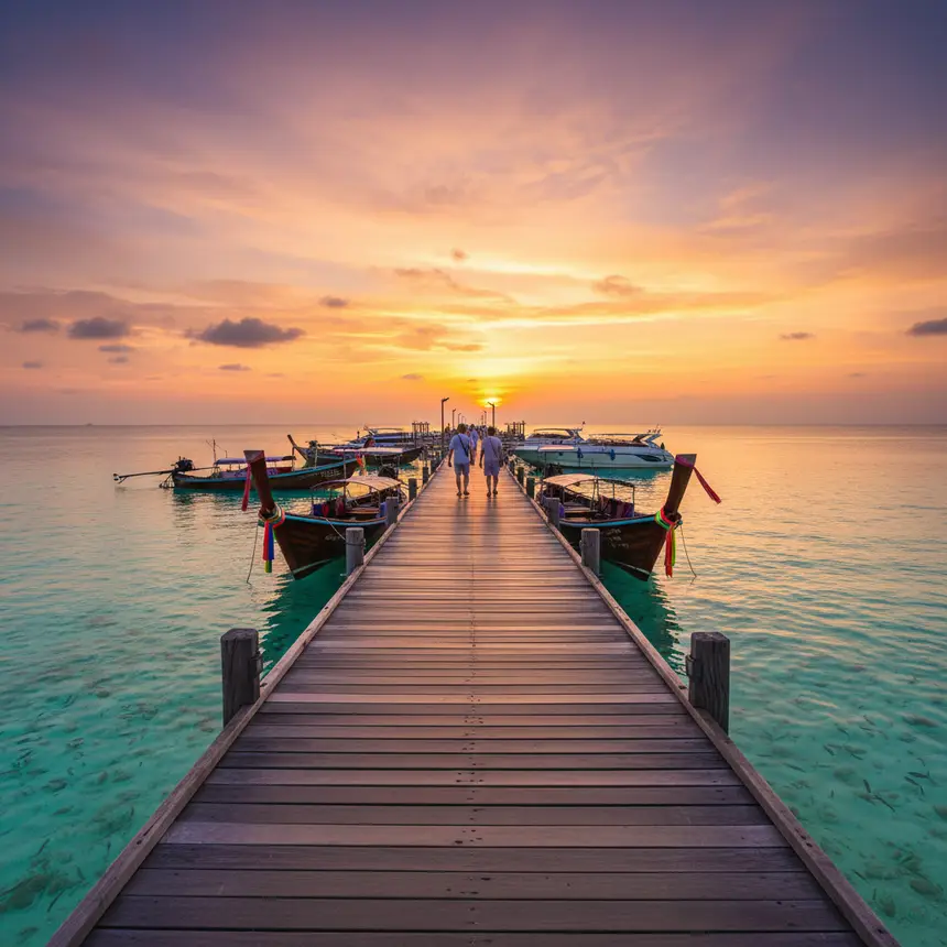 Thai pier boats