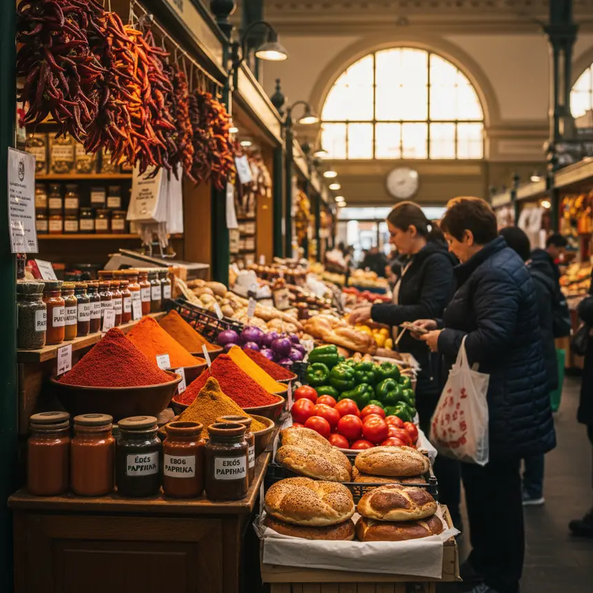 Budapest market, local food