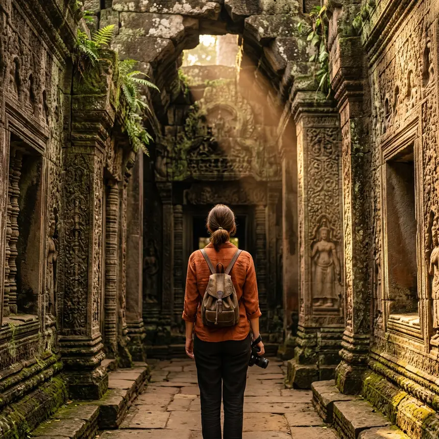 Inside an Angkor temple