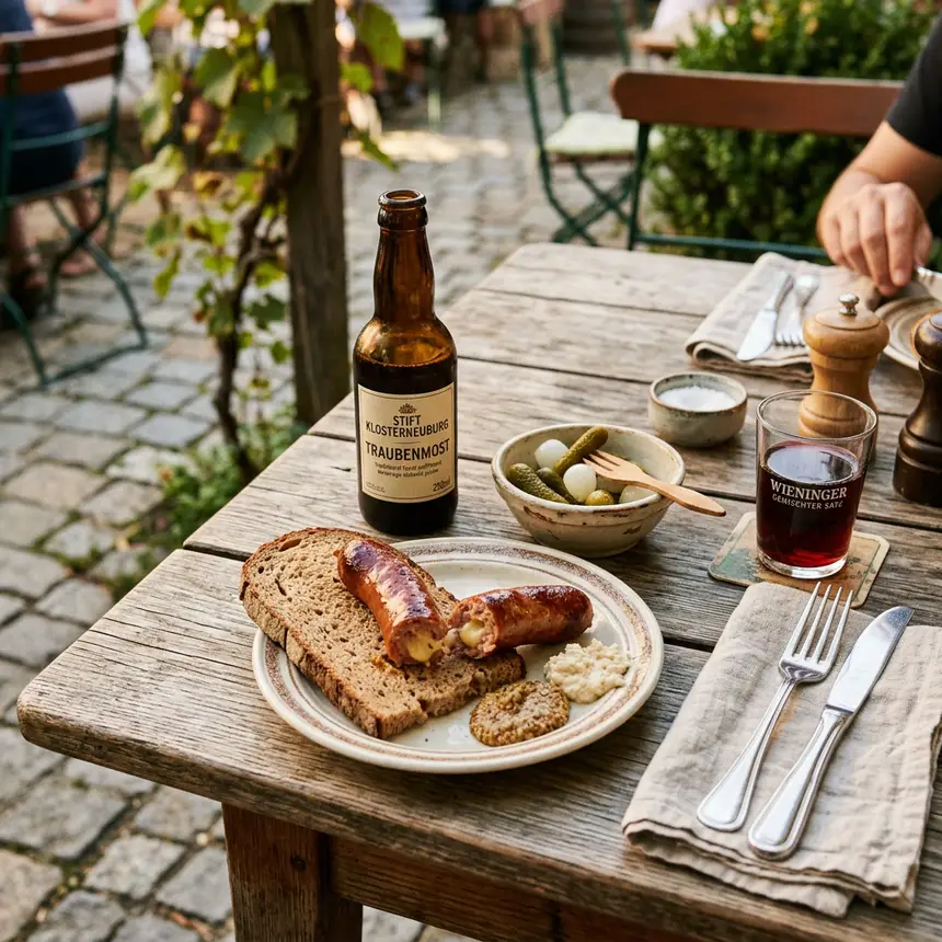 Authentic Viennese sausage meal
