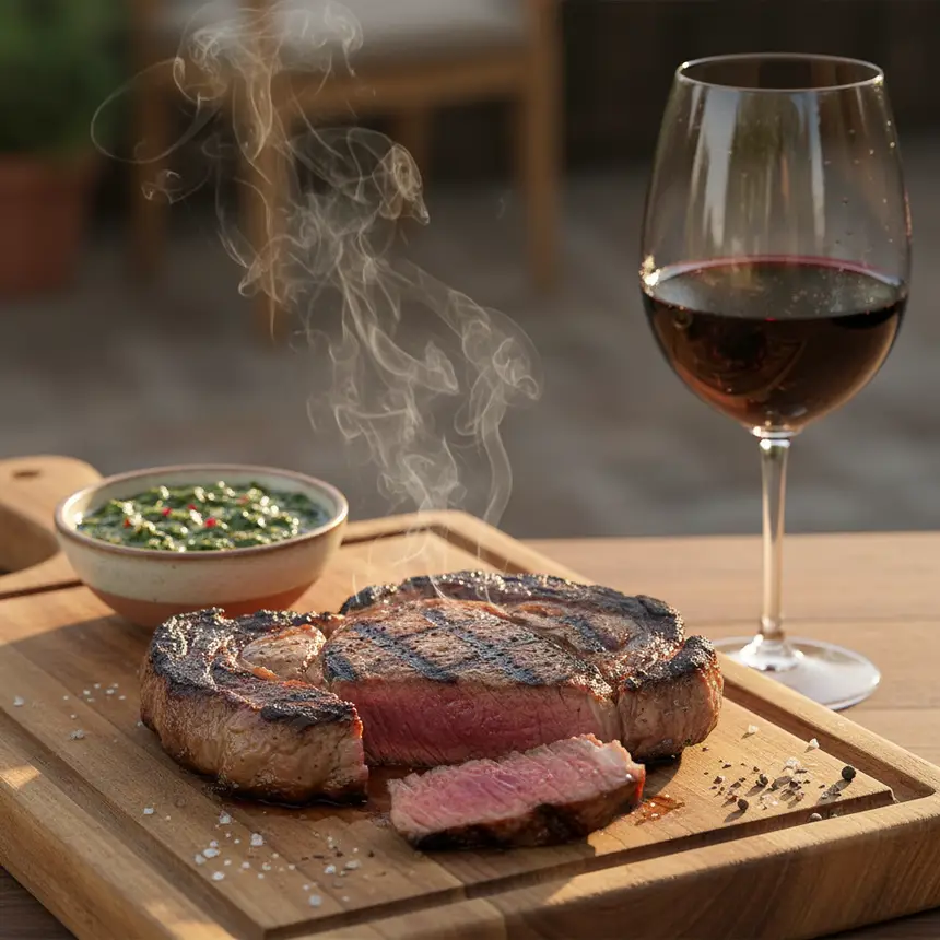 Argentine Asado steak on a board