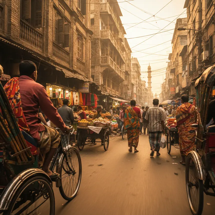 Dhaka rickshaw street view