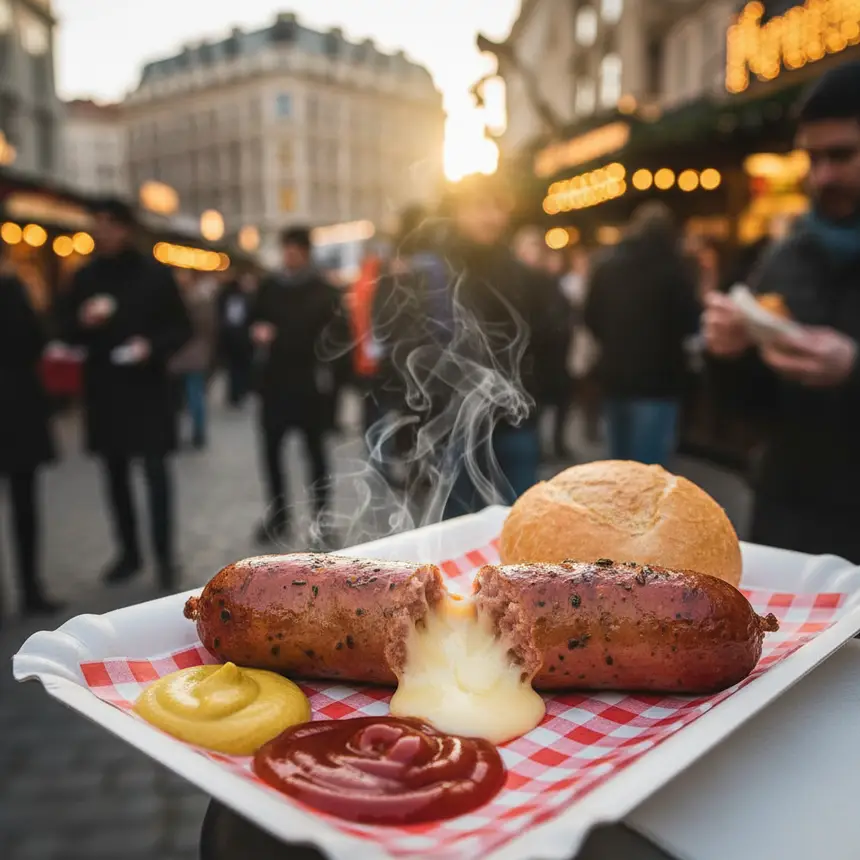 Viennese sausage, street food
