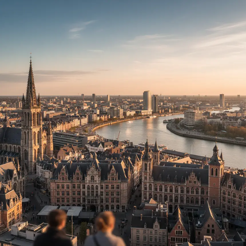 Antwerp city skyline