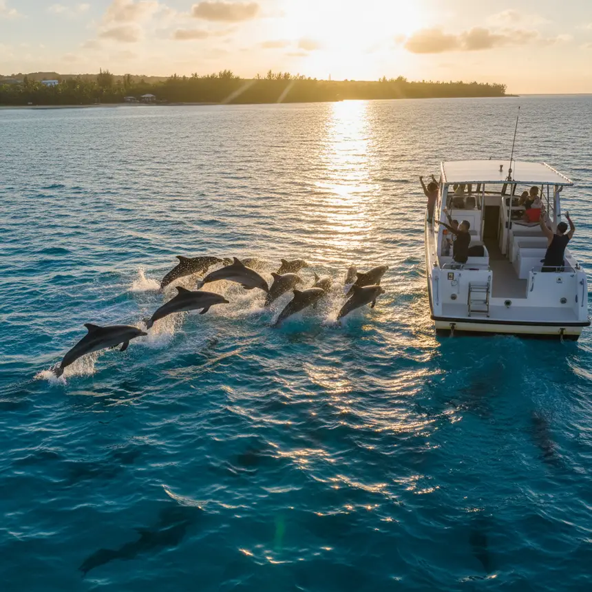 Wild dolphins in Guam