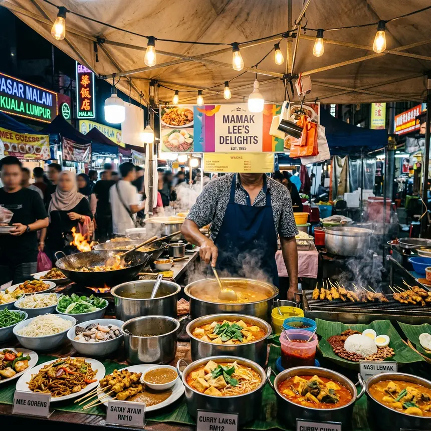 Malaysian street food, local market