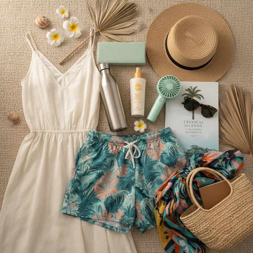 travel essentials, tropical travel