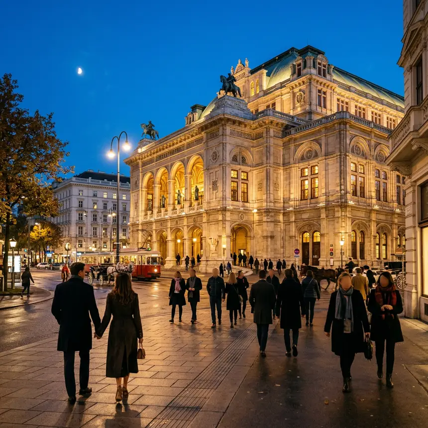 Vienna classical concert hall evening