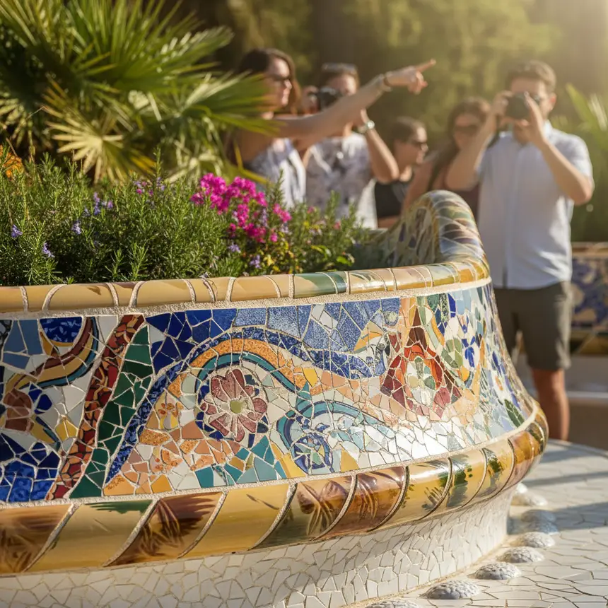 Trencadís mosaic bench