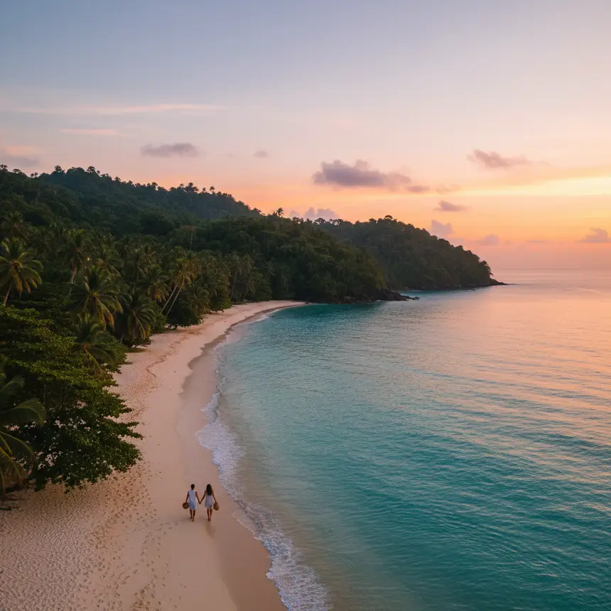 Kota Kinabalu beach, sunset