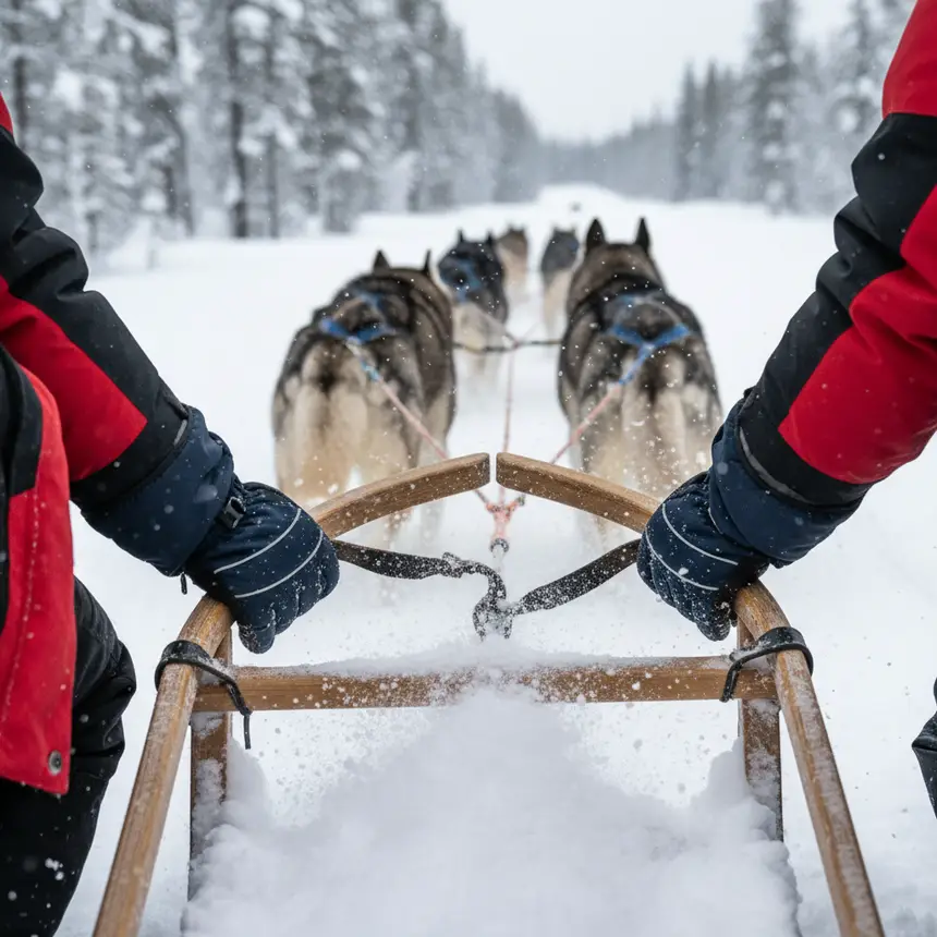 Husky sled driving experience