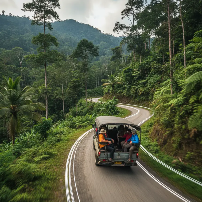 Myanmar mountain truck ascent
