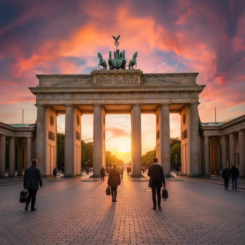 Brandenburg Gate at dusk