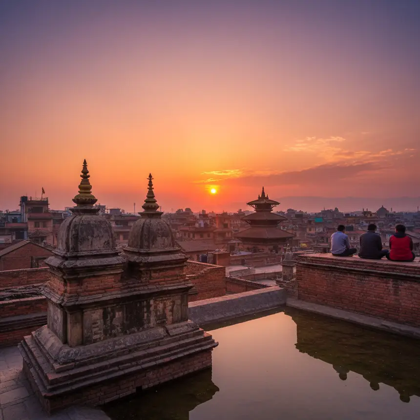 Kathmandu sunset view