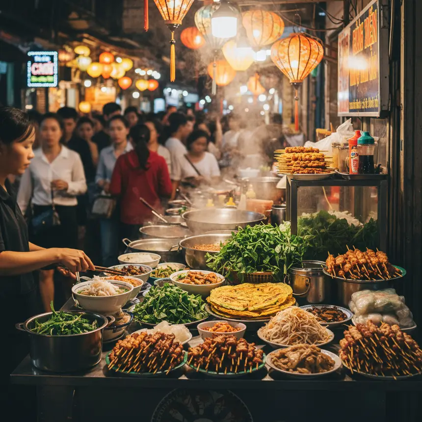 Hanoi night market food
