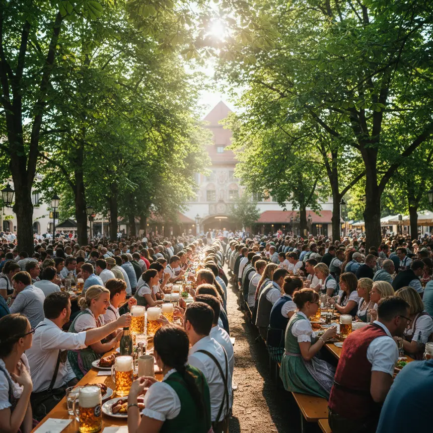 Munich beer garden summer