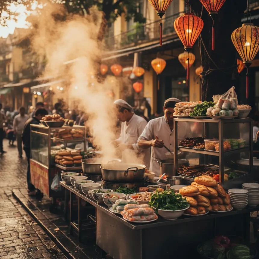 Hanoi street food stall