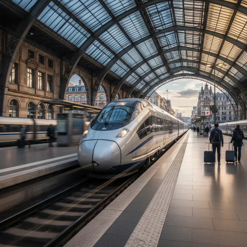 European high-speed train station