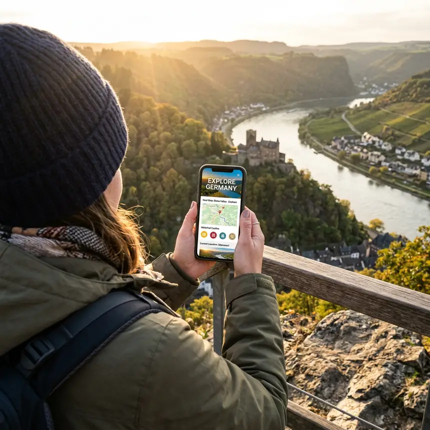 German landscape, smartphone travel