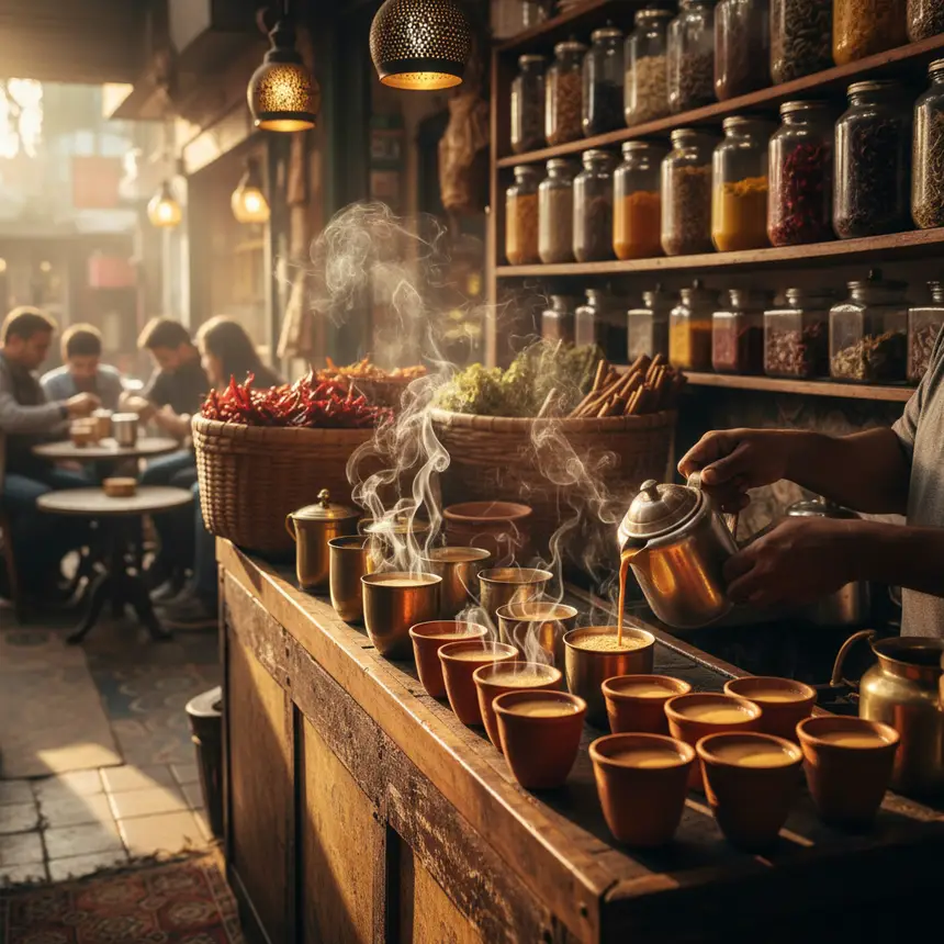 Cozy traditional South Asian tea shop