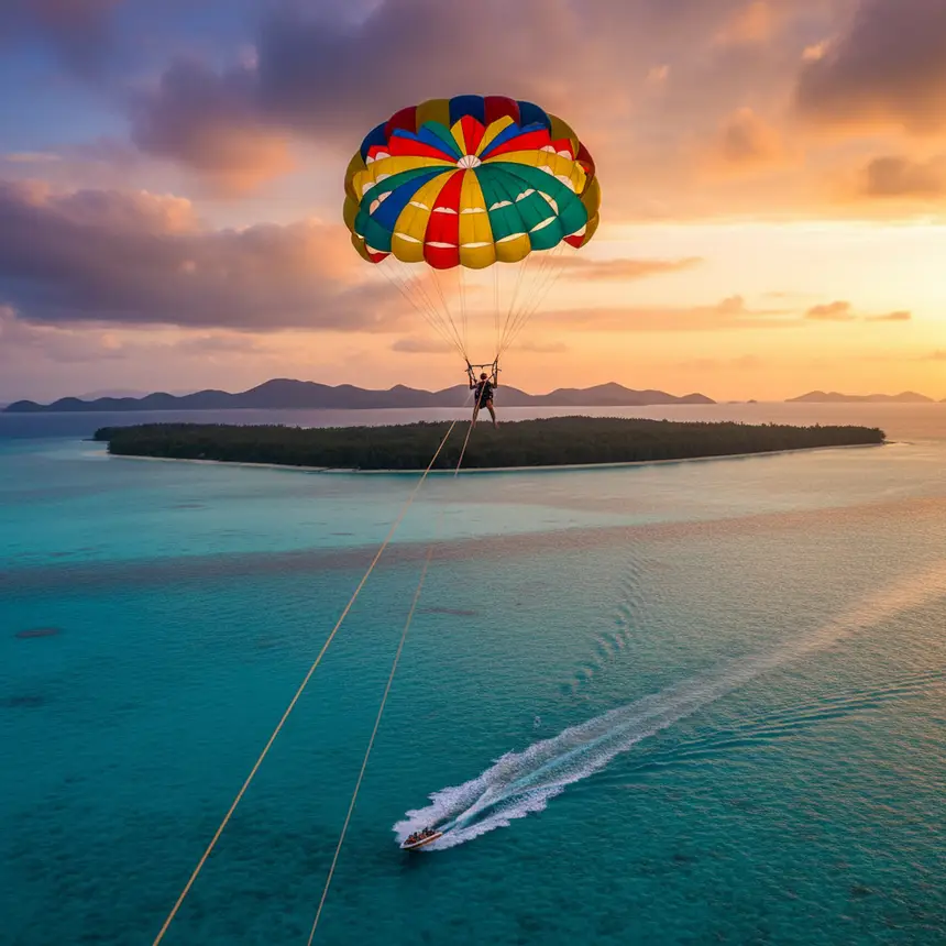 Parasailing marine activity