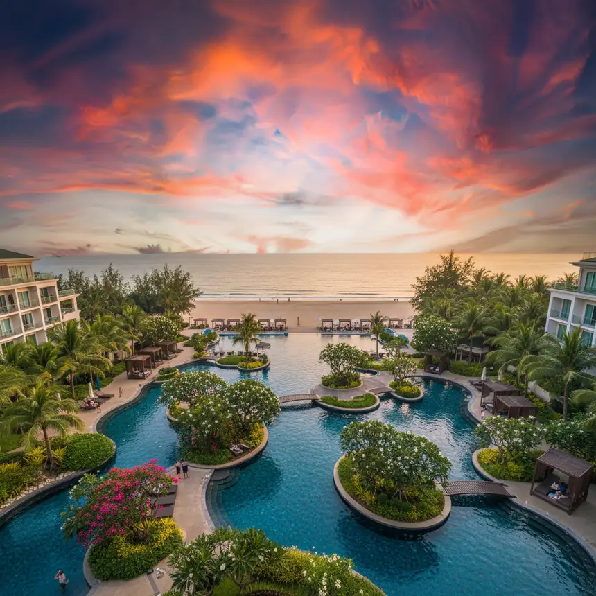 Pattaya beachfront resort pools