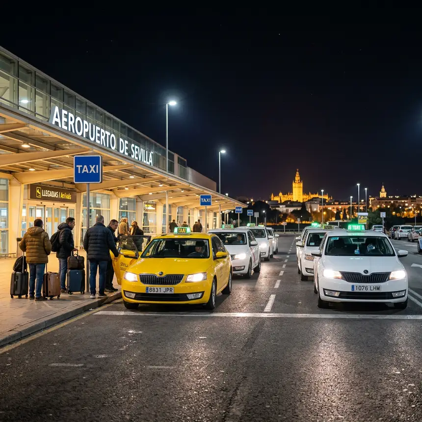 Seville airport taxi, late arrival