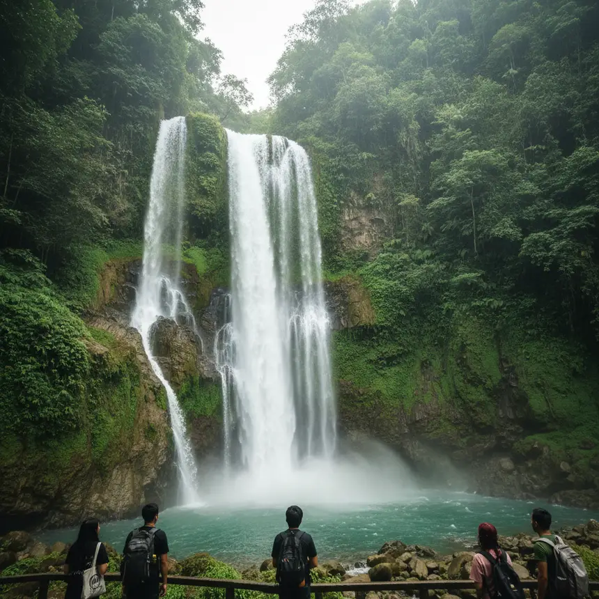 Panoramic view of Tumalog Falls