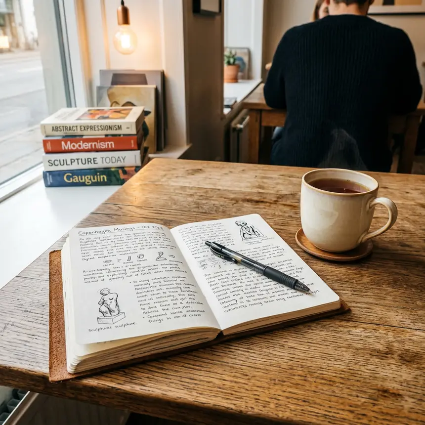 Travel journal, museum cafe