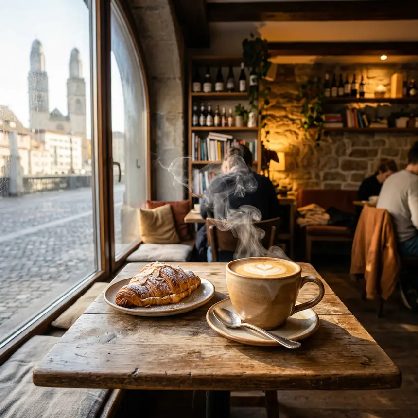 Cozy Zurich cafe interior