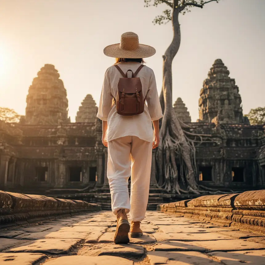 Angkor Wat temple visitor path
