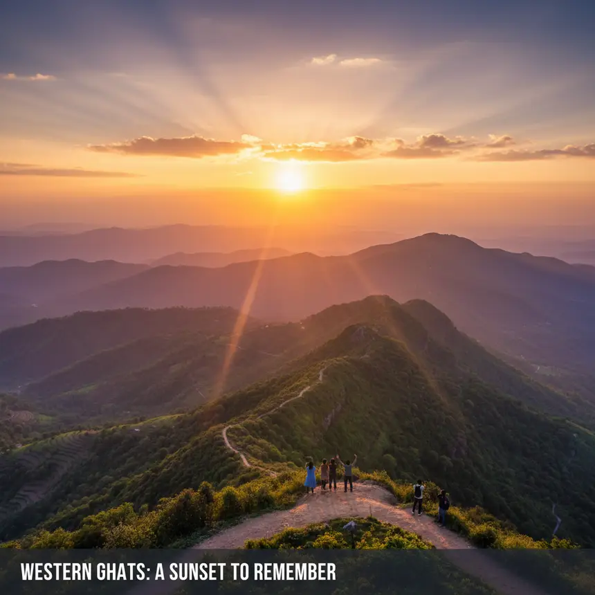 Sunset over Western Ghats Pune