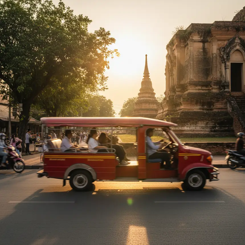 Chiang Mai songthaew street