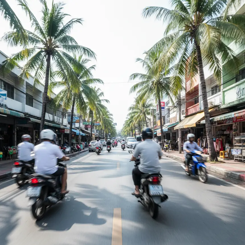Koh Samui street traffic