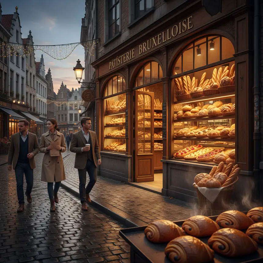 Brussels old street bakery