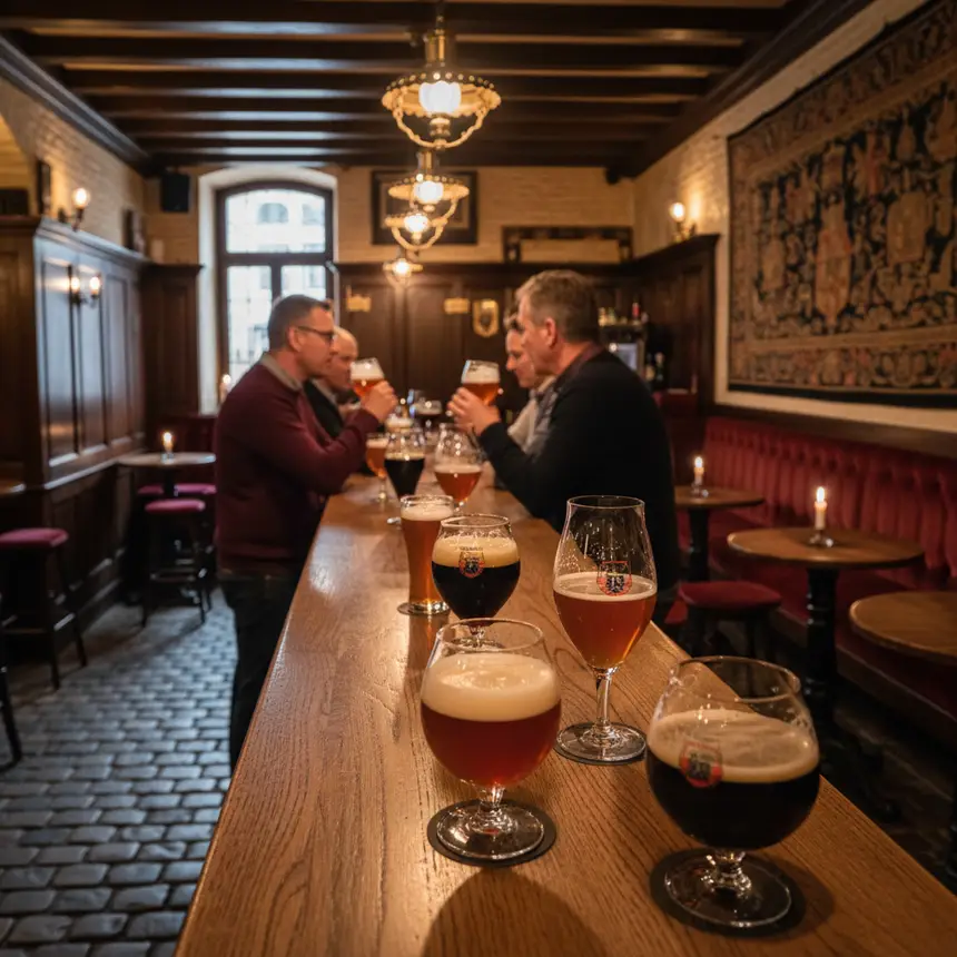 Belgian pub interior beer